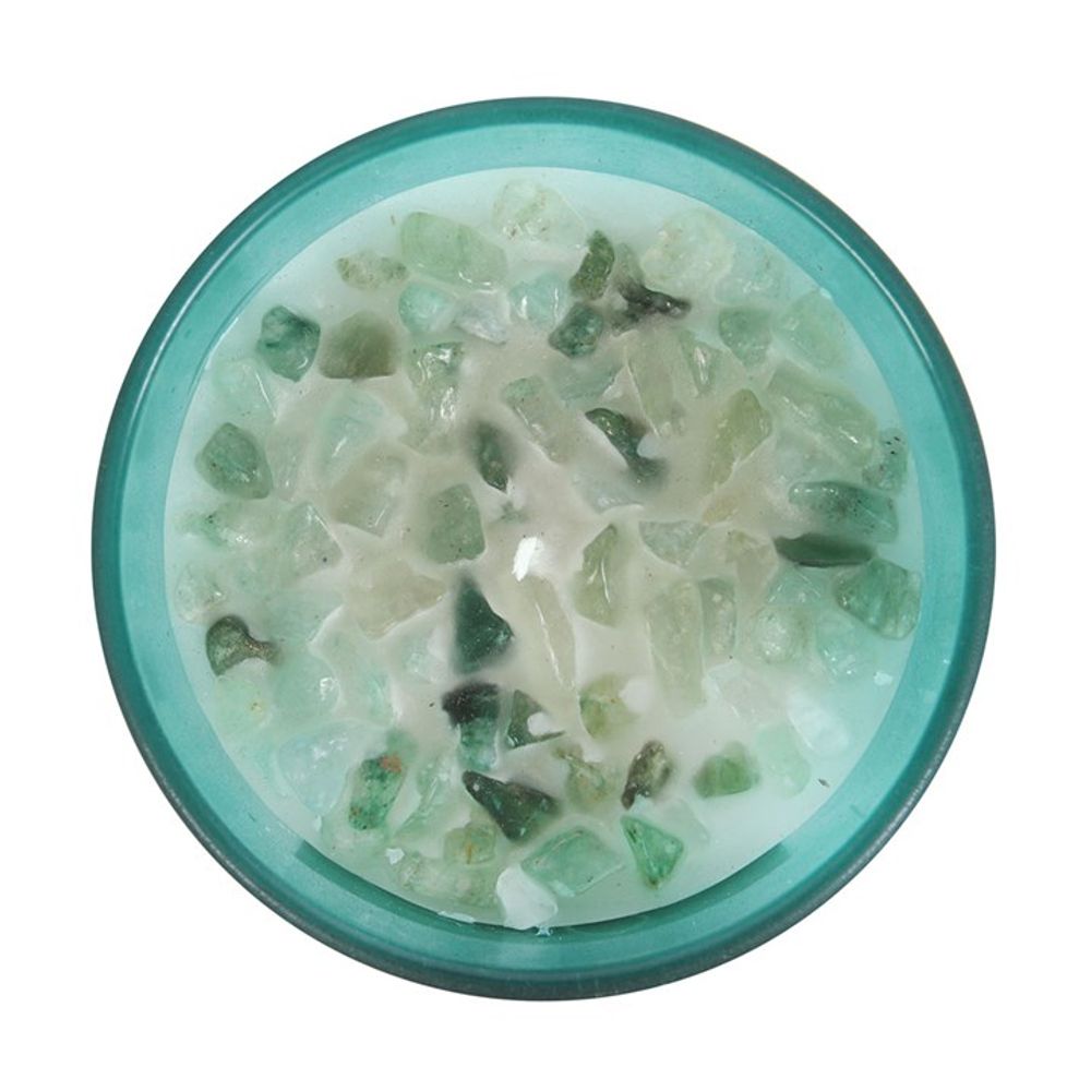 Heart Chakra Mint Crystal Chip Candle - Alchem Soul