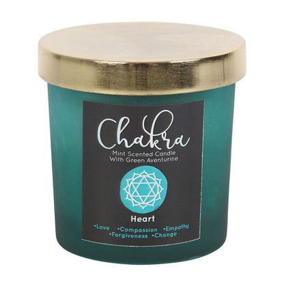 Heart Chakra Mint Crystal Chip Candle - Alchem Soul