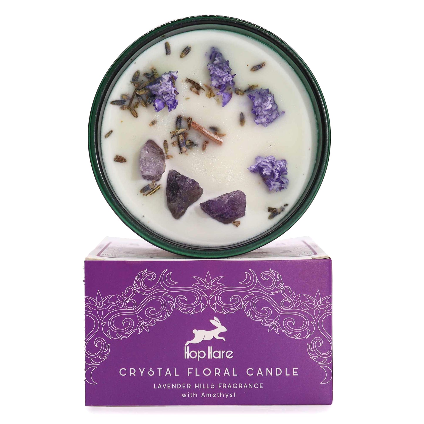 Hop Hare Crystal Magic Flower Candle - The Moon - Alchem Soul