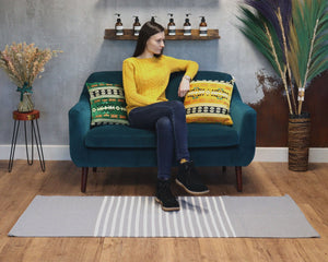 Indian Cotton Rug - 70x170cm - Grey - Alchem Soul