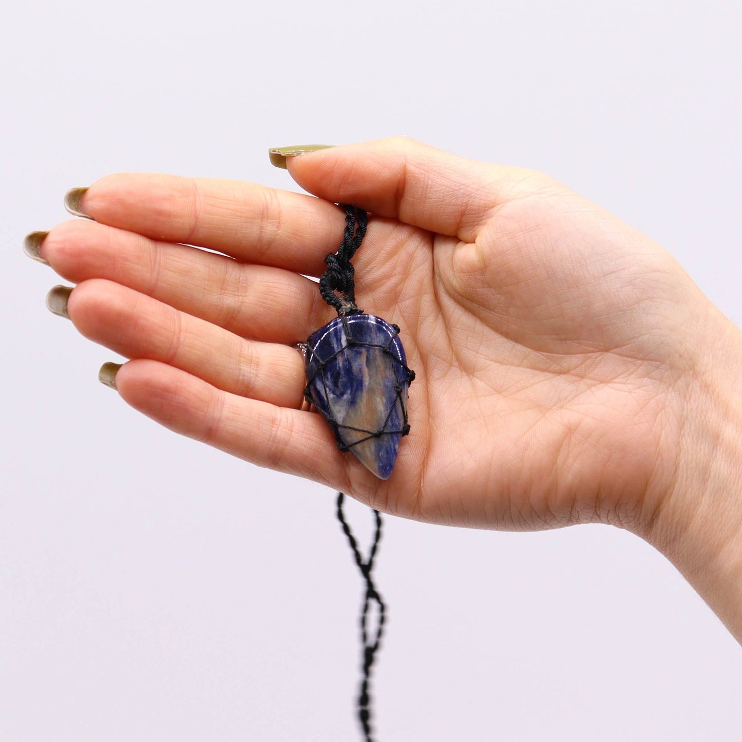 Laced Gemstone Teardrop Pendant - Sodalite - Alchem Soul