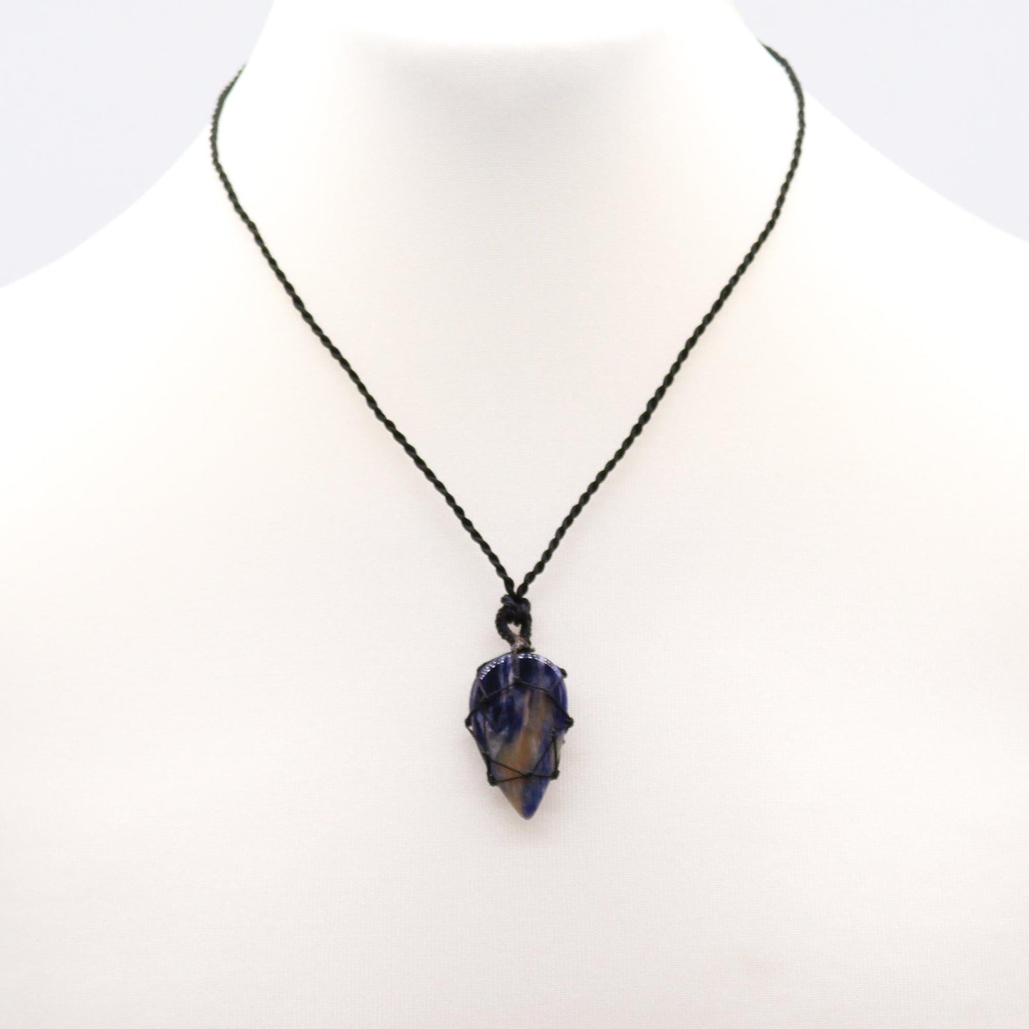 Laced Gemstone Teardrop Pendant - Sodalite - Alchem Soul