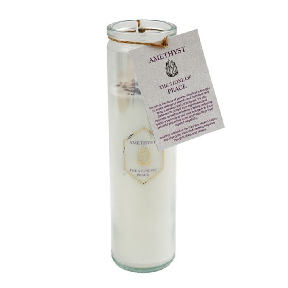 Lavender Tube Candle with Amethyst Crystals - Alchem Soul