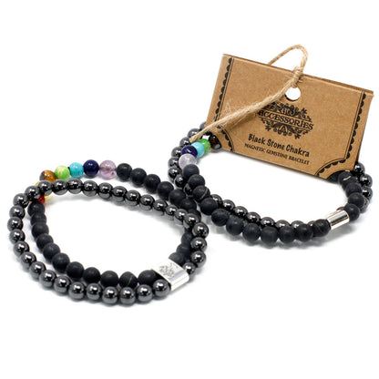 Magnetic Gemstone Bracelet - Black Stone Chakra - Alchem Soul