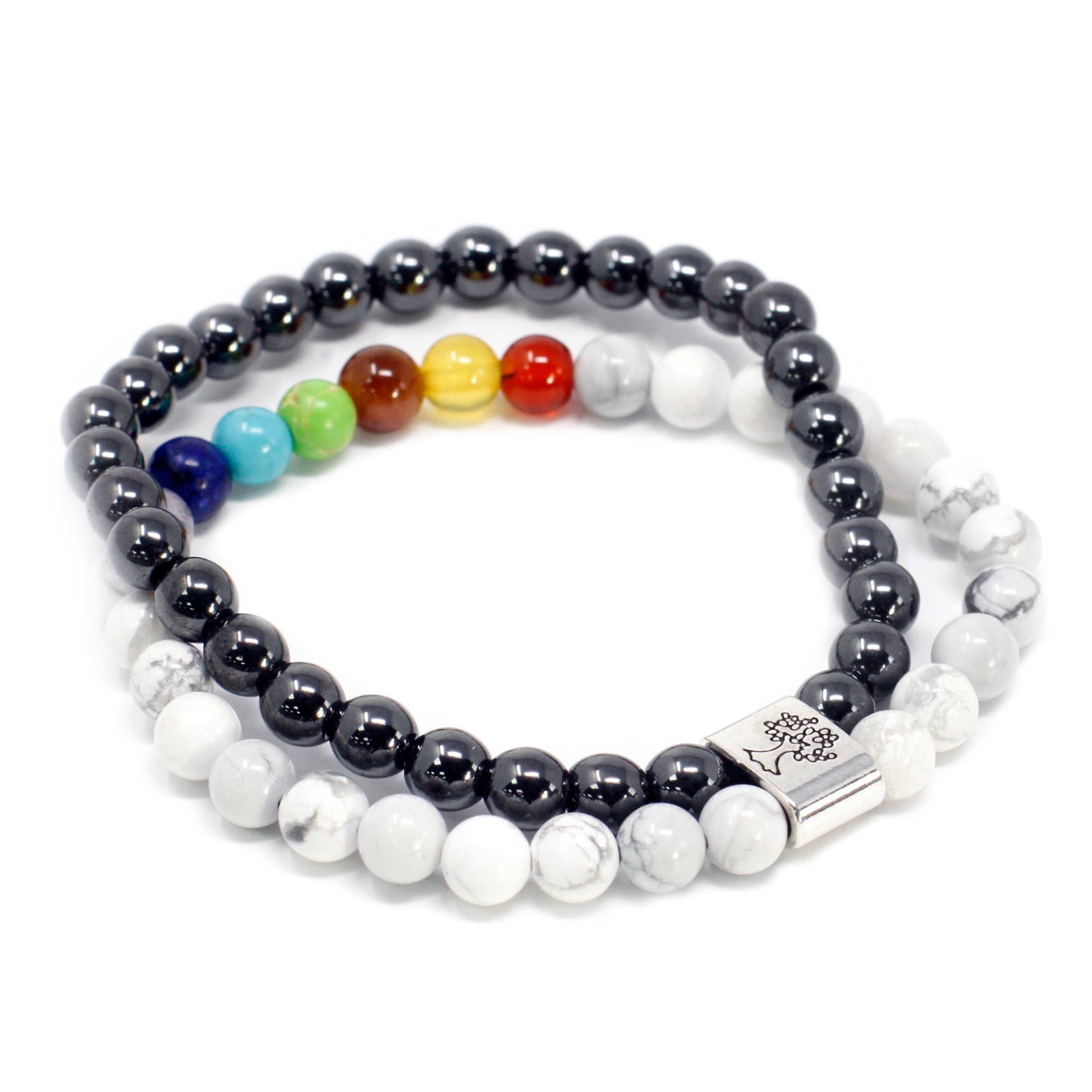 Magnetic Gemstone Bracelet - White Howlite Chakra - Alchem Soul