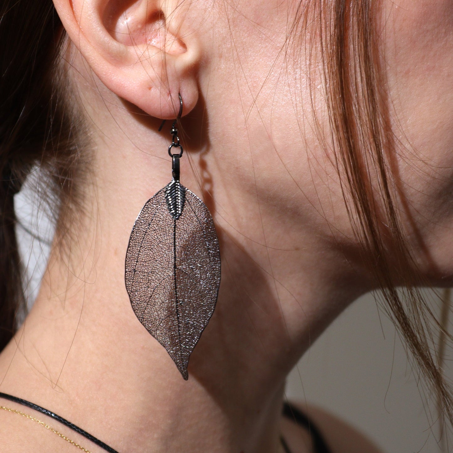 Necklace & Earring Set - Bravery Leaf - Pewter - Alchem Soul