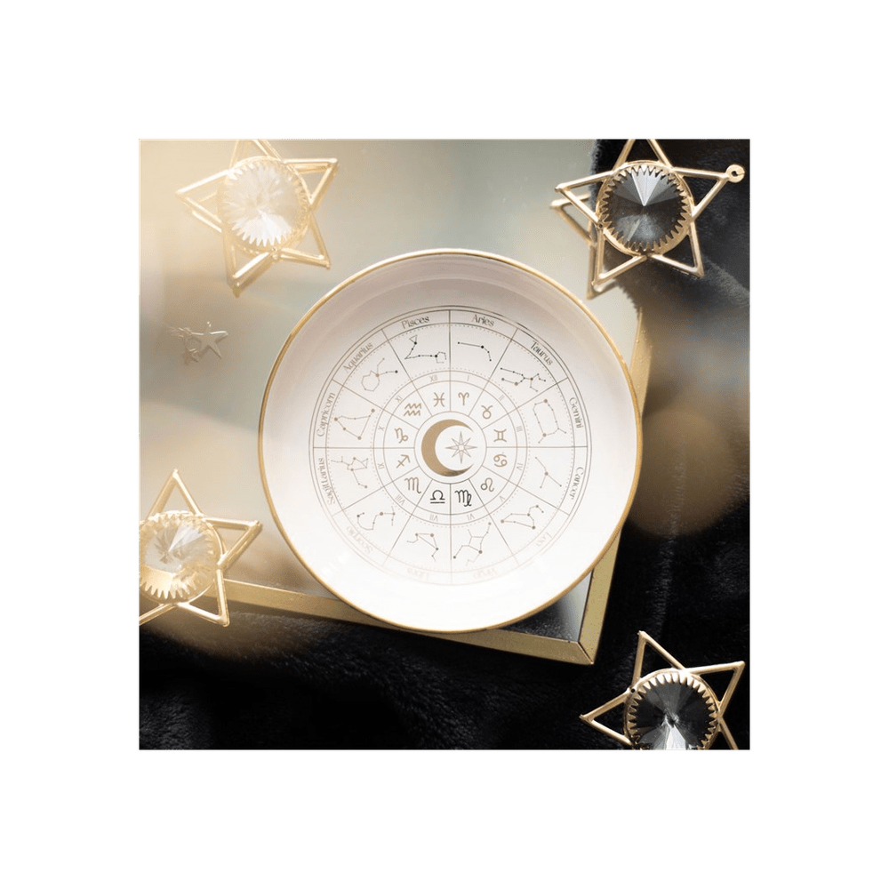 Off White Astrology Wheel Trinket Dish - Alchem Soul