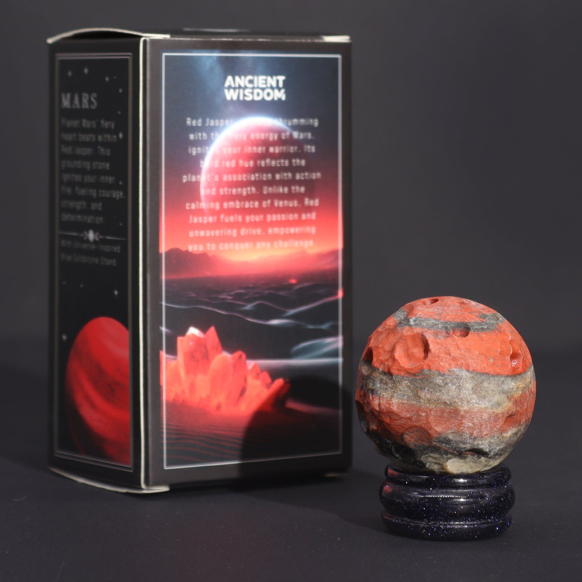 Red Jasper Planet on a Sola Goldstone Stand (MARS) - Alchem Soul