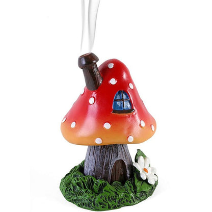 Red Smoking Toadstool Incense Cone Holder - Alchem Soul