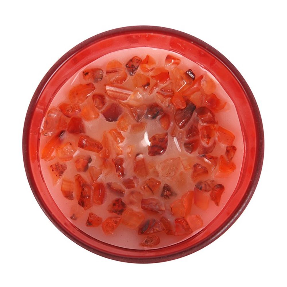 Root Chakra Strawberry Crystal Chip Candle - Alchem Soul