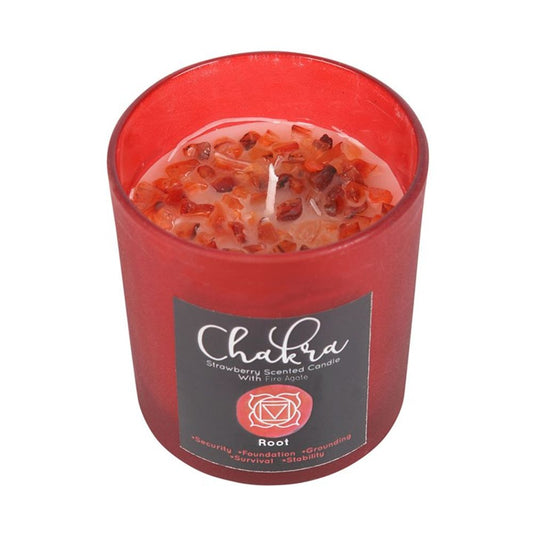 Root Chakra Strawberry Crystal Chip Candle - Alchem Soul