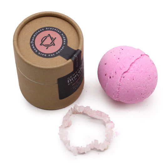 Rose Quartz Gem Bracelet Bath Bomb - Alchem Soul