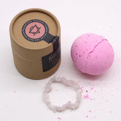 Rose Quartz Gem Bracelet Bath Bomb - Alchem Soul