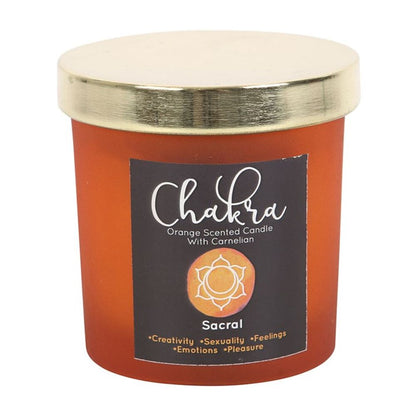 Sacral Chakra Orange Crystal Chip Candle - Alchem Soul