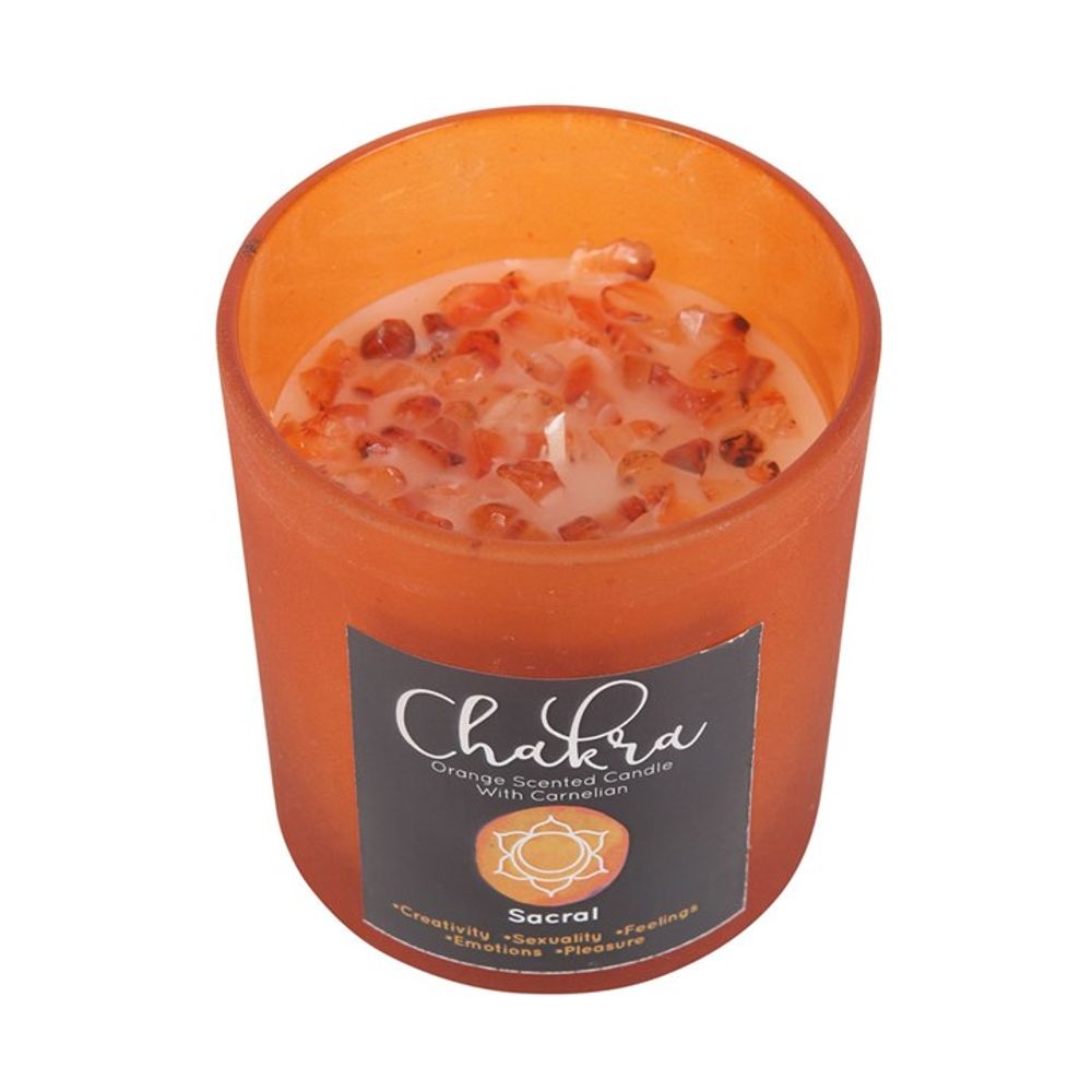 Sacral Chakra Orange Crystal Chip Candle - Alchem Soul