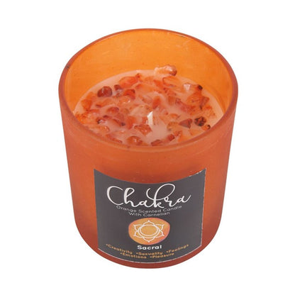 Sacral Chakra Orange Crystal Chip Candle - Alchem Soul