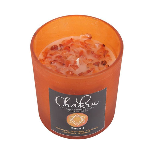 Sacral Chakra Orange Crystal Chip Candle - Alchem Soul