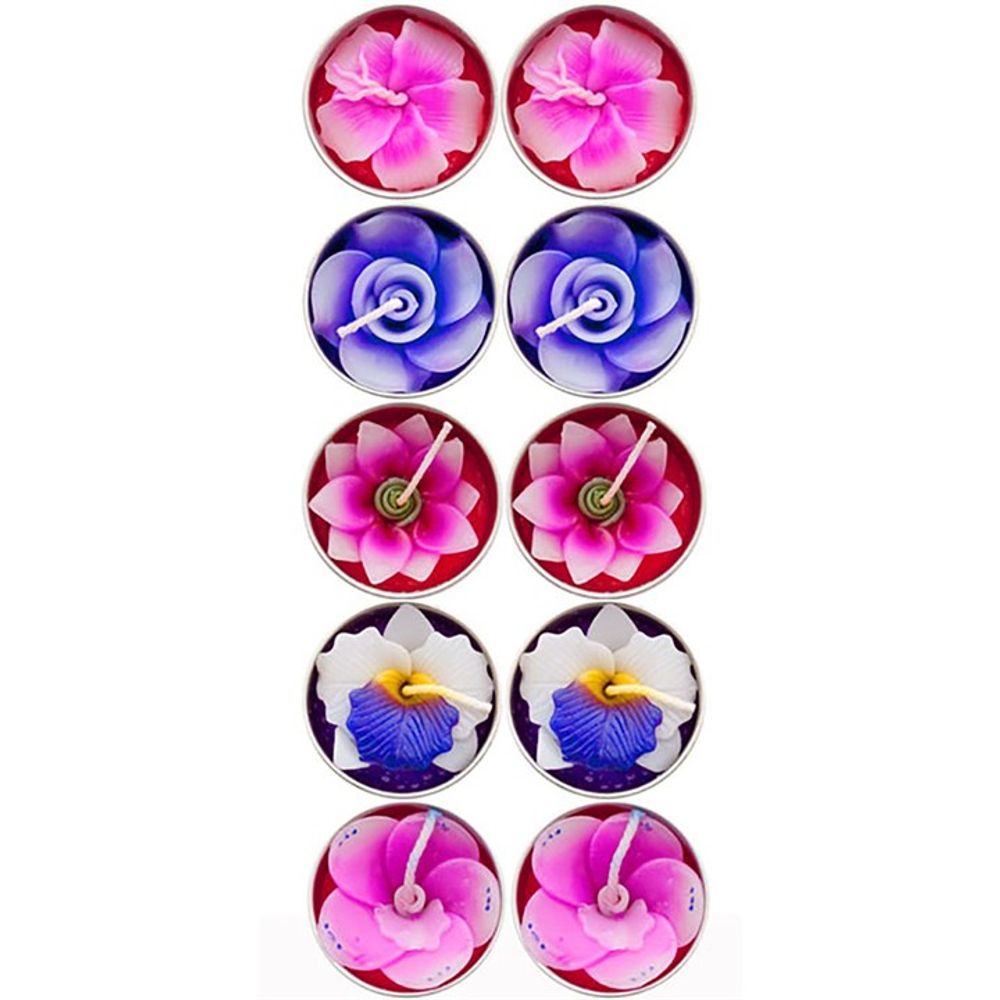 Set of 10 Scented Flower Candles - Alchem Soul