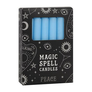 Set of 12 Light Blue 'Peace' Spell Candles - Alchem Soul