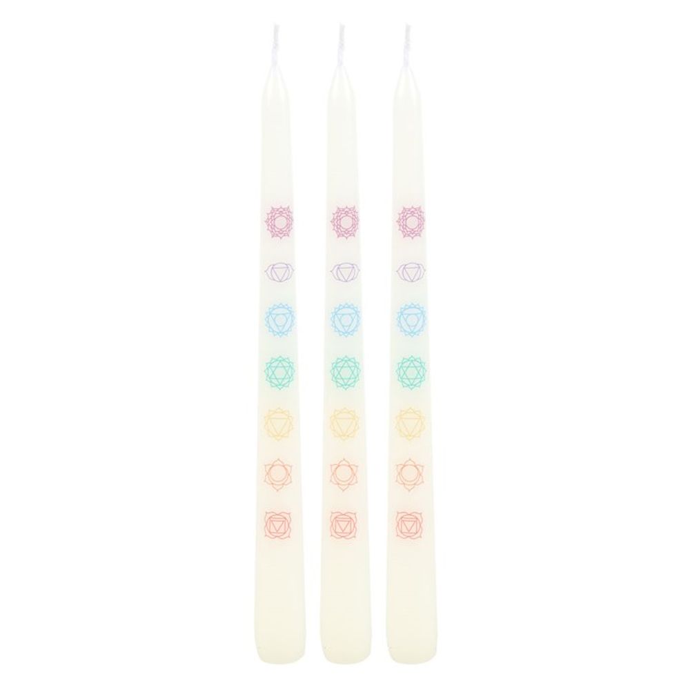 Set of 3 Chakra Balancing Taper Dinner Candles - Alchem Soul