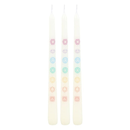 Set of 3 Chakra Balancing Taper Dinner Candles - Alchem Soul