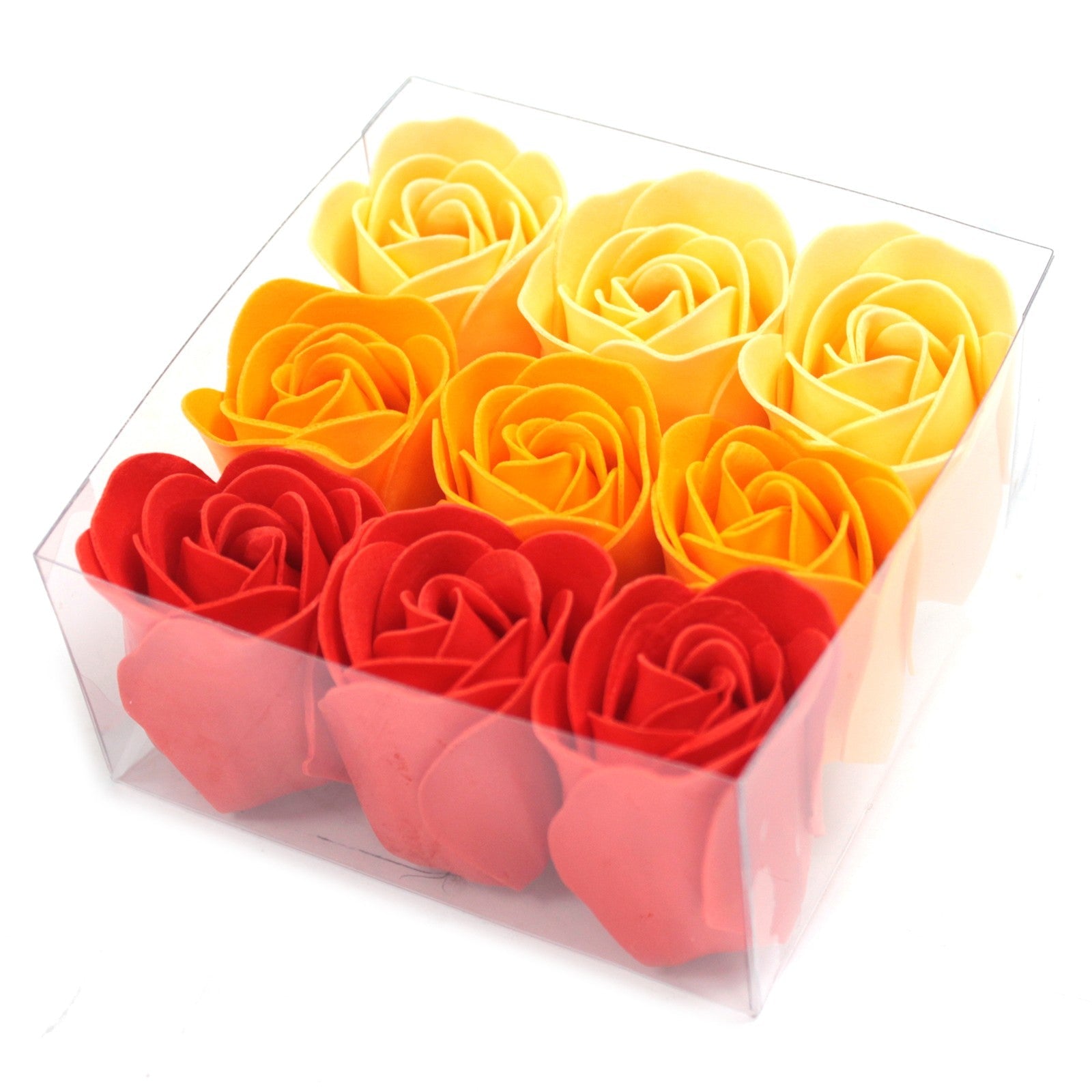 Set of 9 Soap Flower Box - Peach Roses - Alchem Soul