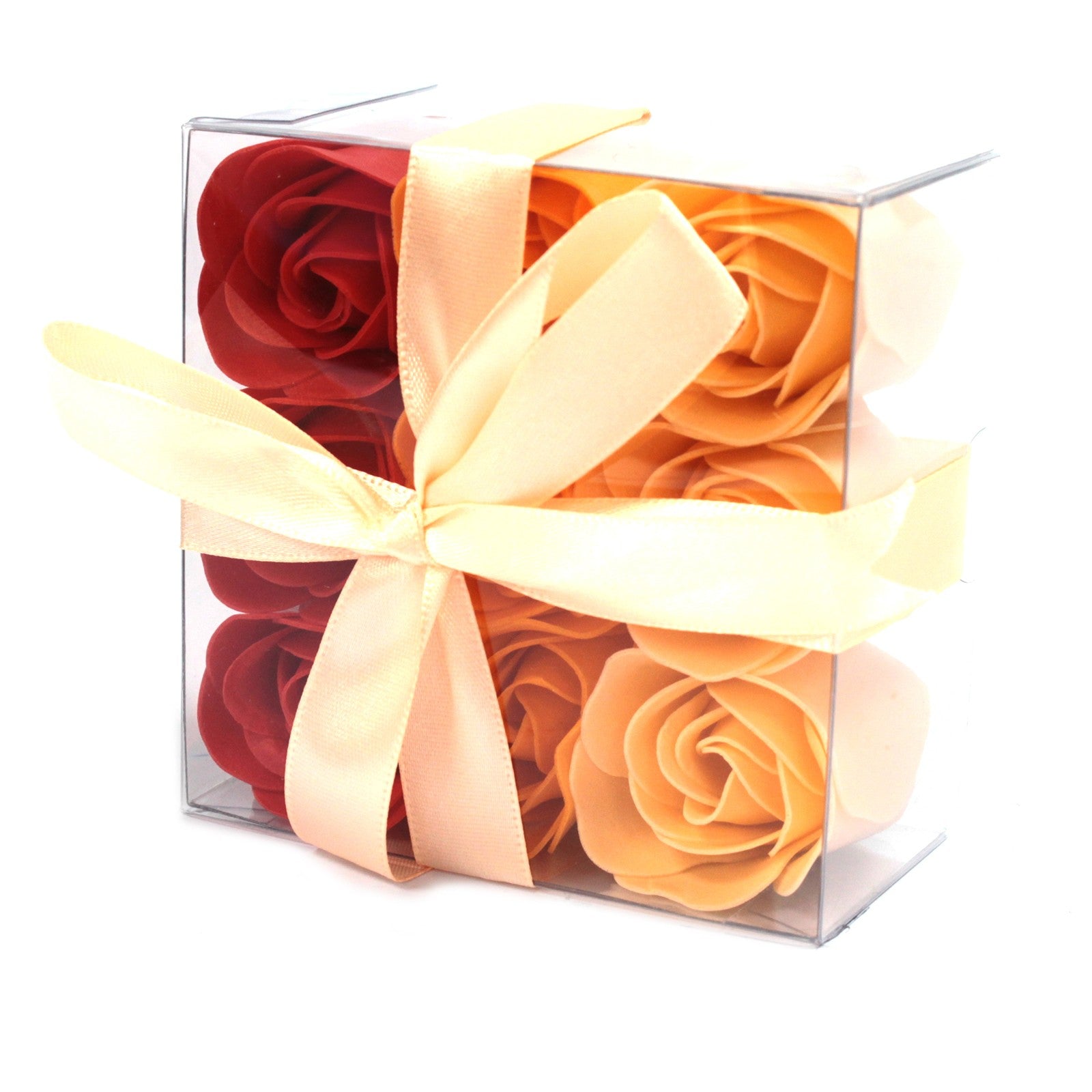 Set of 9 Soap Flower Box - Peach Roses - Alchem Soul