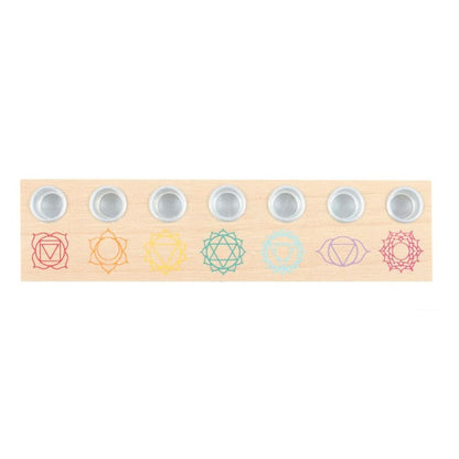 Seven Chakras Wooden Energy Candle Holder - Alchem Soul