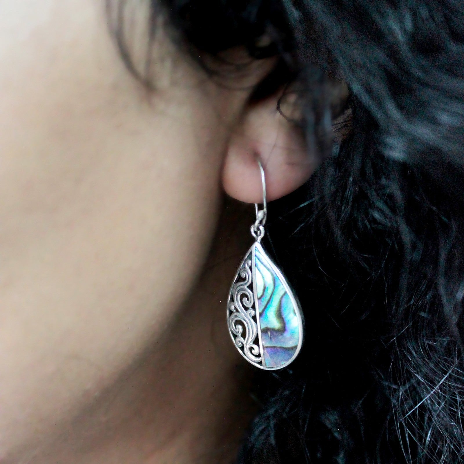 Shell & Silver Earrings - Classic Disc - Abalone - Alchem Soul