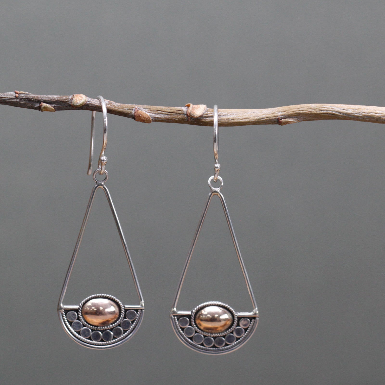 Silver & Gold Earring - Luna Balance - Alchem Soul