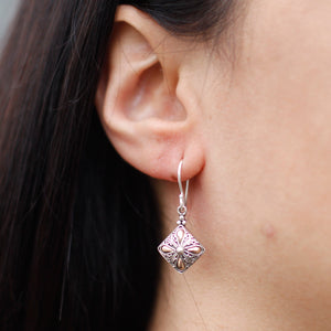 Silver & Gold Earring - Square Drop - Alchem Soul