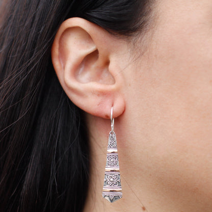 Silver & Gold Earring - Tribal Drops - Alchem Soul