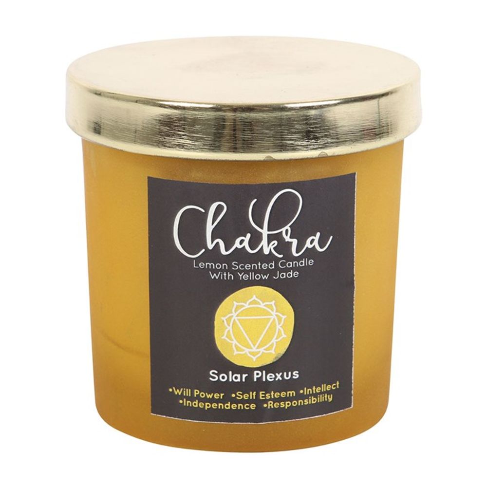 Solar Plexus Chakra Lemon Crystal Chip Candle - Alchem Soul