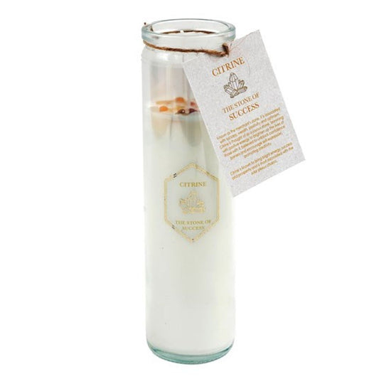 Summer Garden Tube Candle with Yellow Citrine Crystals - Alchem Soul