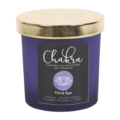 Third Eye Chakra Lavender Crystal Chip Candle - Alchem Soul