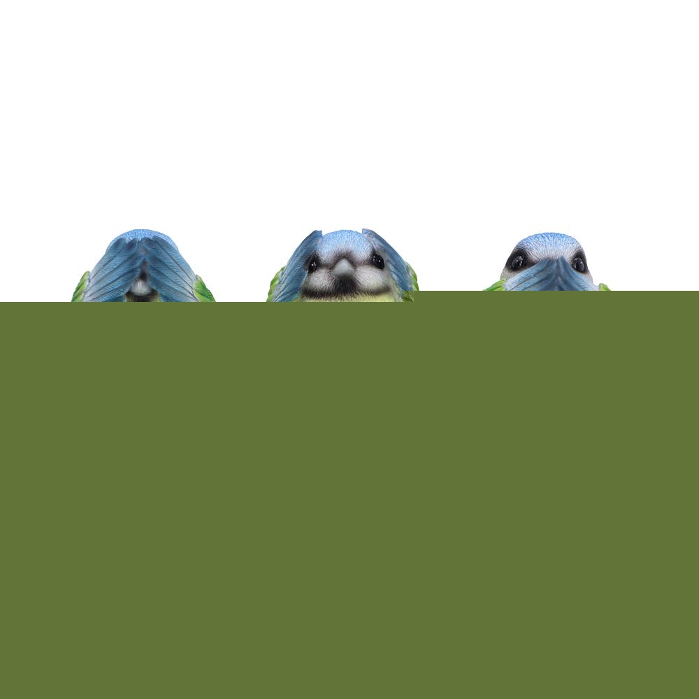 Three Wise Blue Tits 8cm - Alchem Soul