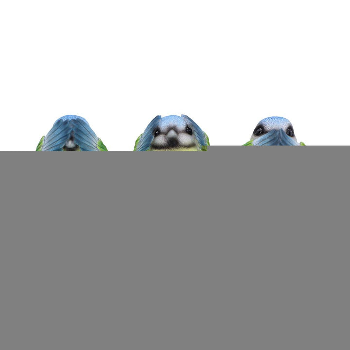 Three Wise Blue Tits 8cm - Alchem Soul