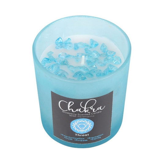 Throat Chakra Blueberry Crystal Chip Candle - Alchem Soul