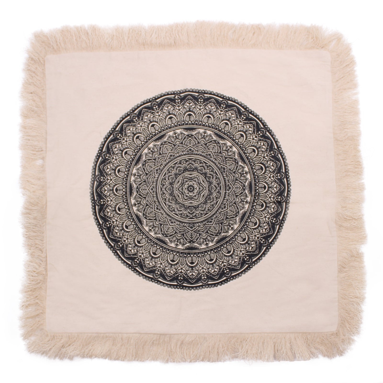 Traditional Mandala Cushion - 60x60cm - black - Alchem Soul