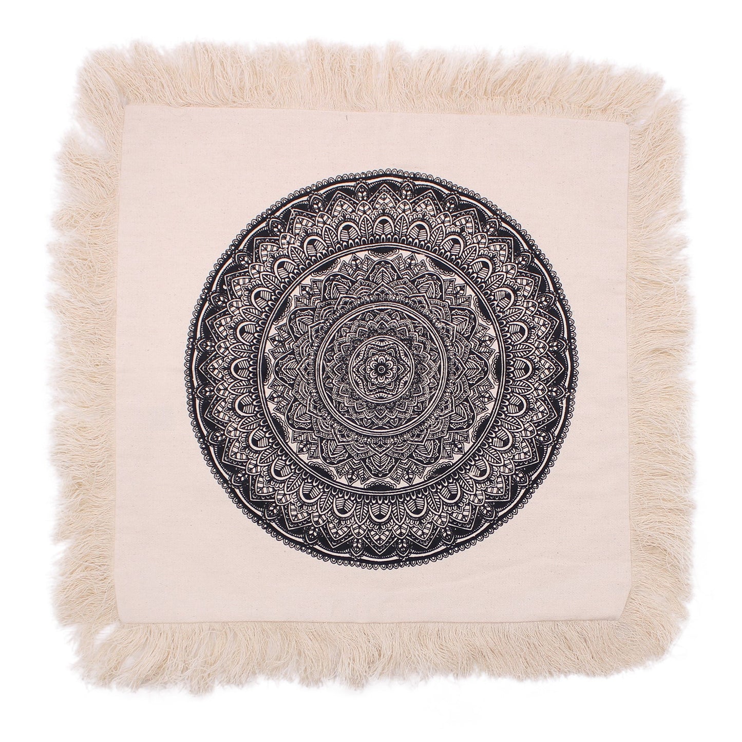 Traditional Mandala Cushion Cover - 45x45cm - black - Alchem Soul