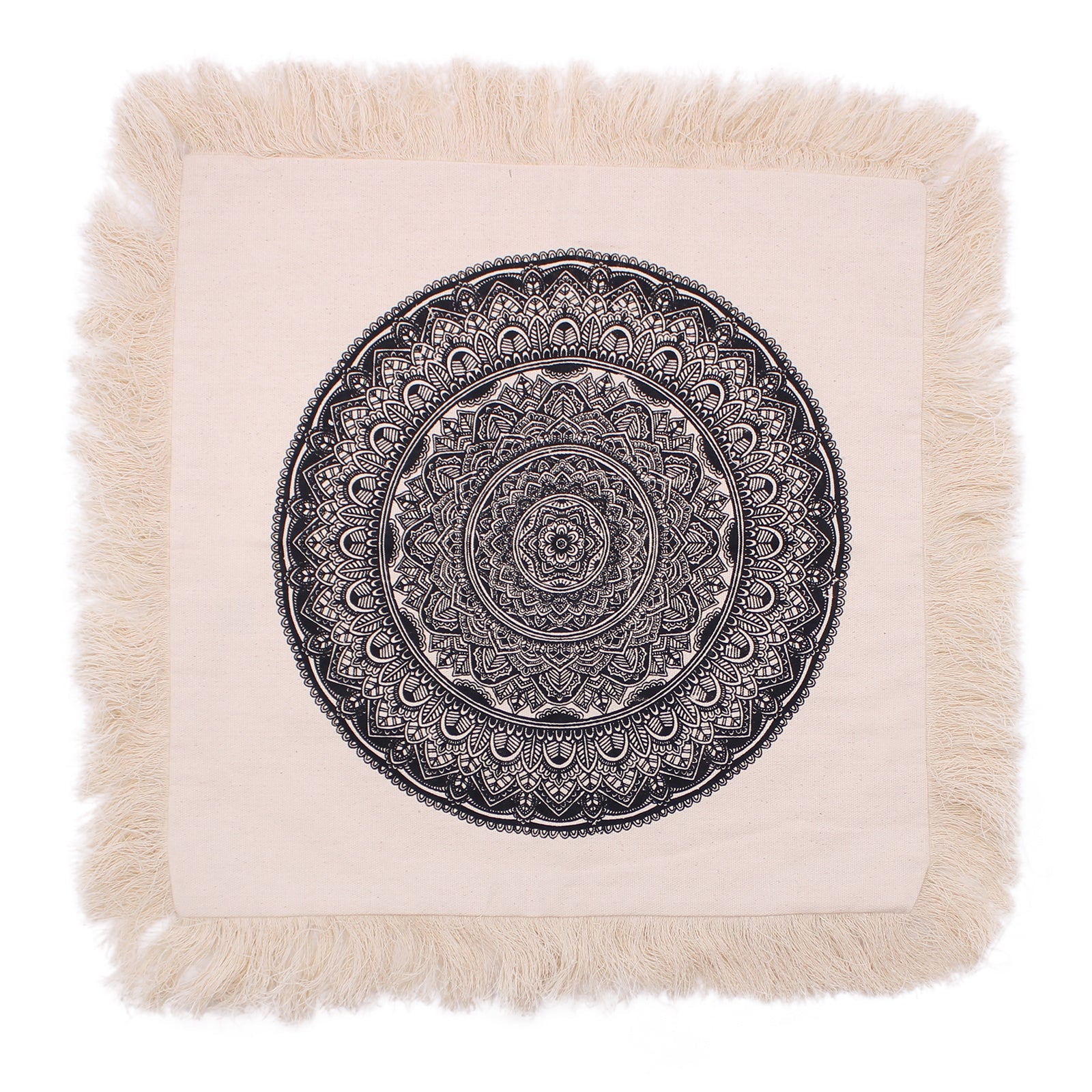 Traditional Mandala Cushion Cover - 45x45cm - black - Alchem Soul