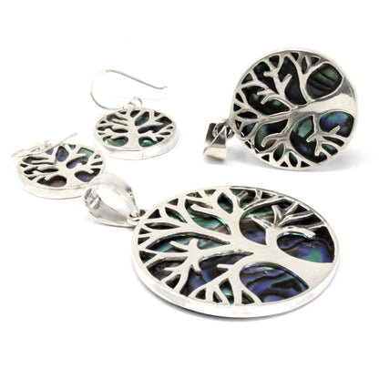 Tree of Life Silver Earrings 15mm - Abalone - Alchem Soul