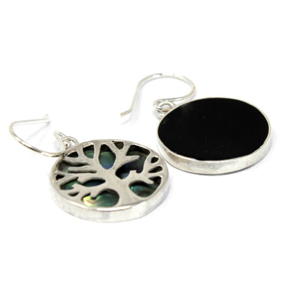 Tree of Life Silver Earrings 15mm - Abalone - Alchem Soul