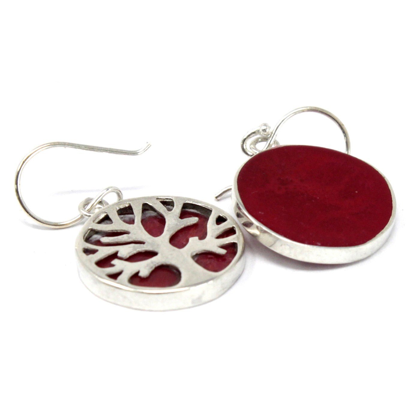 Tree of Life Silver Earrings 15mm - Coral Effect - Alchem Soul