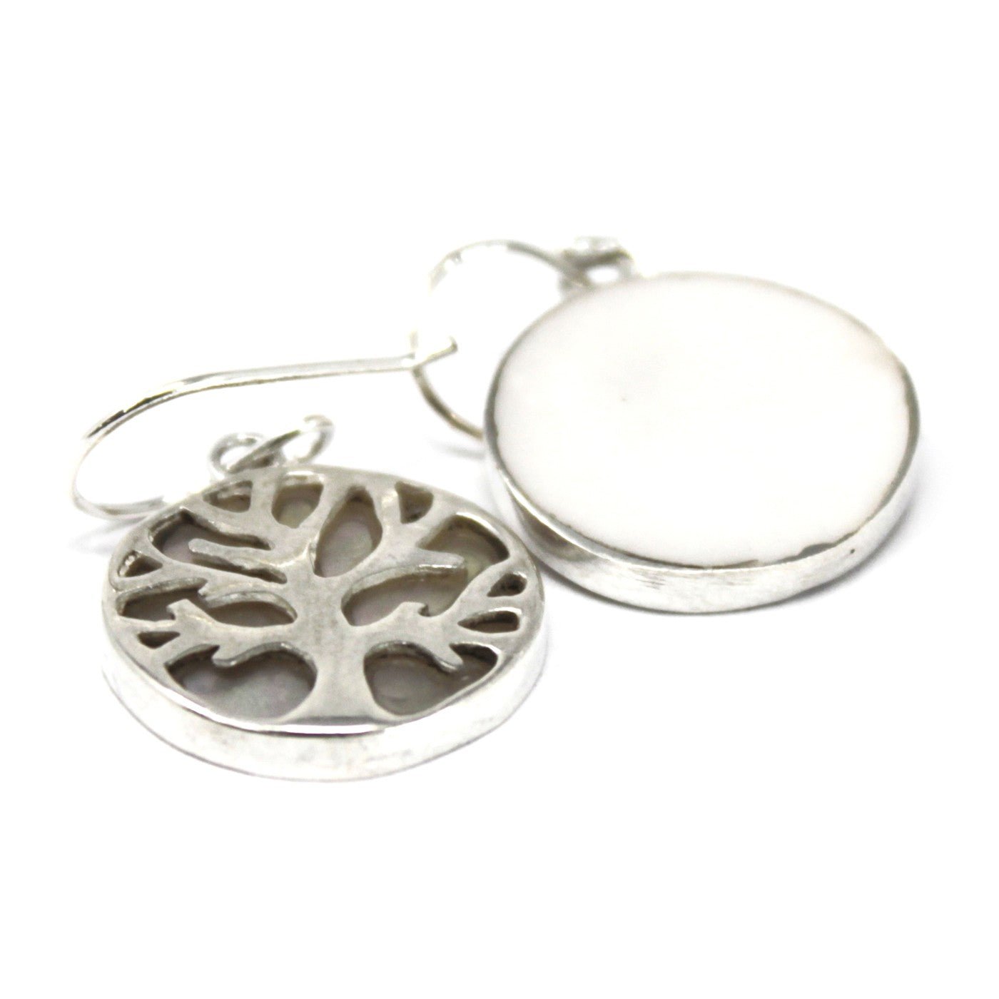 Tree of Life Silver Earrings 15mm - Mother of Pearl - Alchem Soul