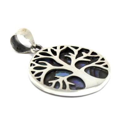 Tree of Life Silver Pendant 22mm - Abalone - Alchem Soul