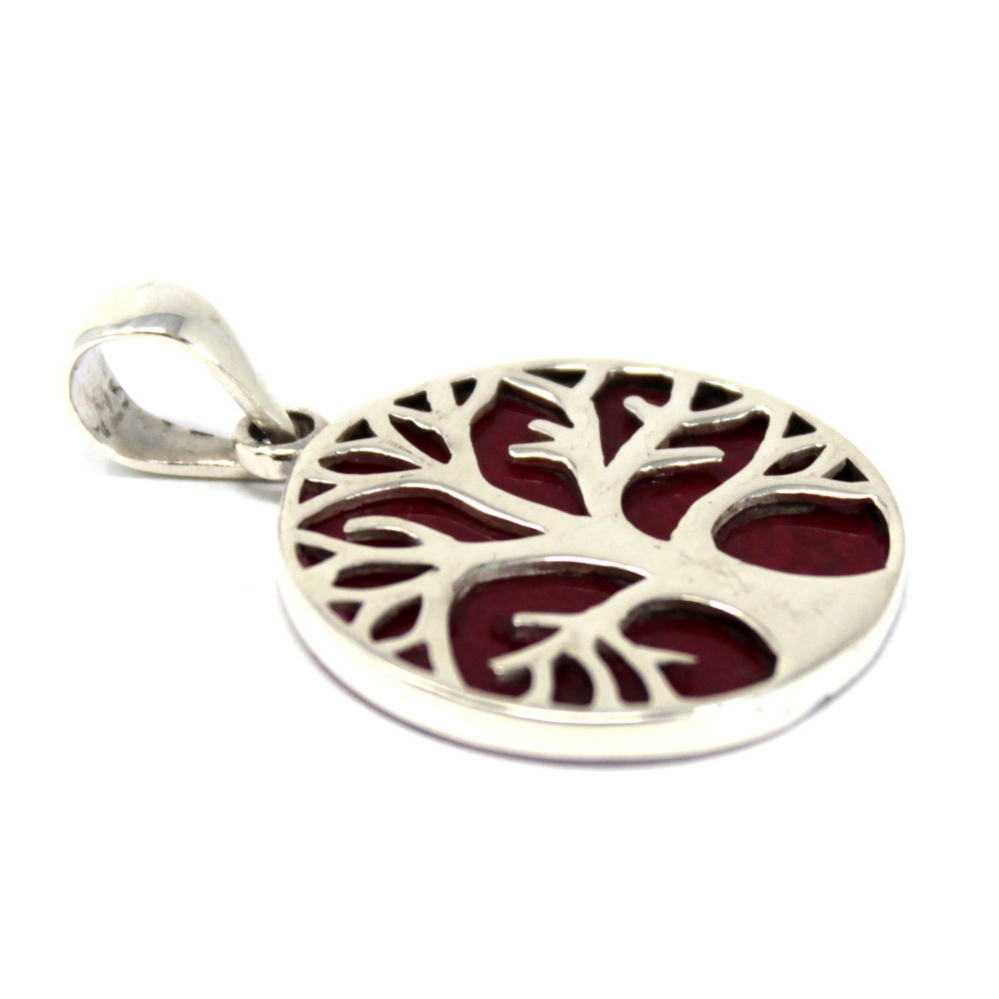 Tree of Life Silver Pendant 22mm - Coral Effect - Alchem Soul