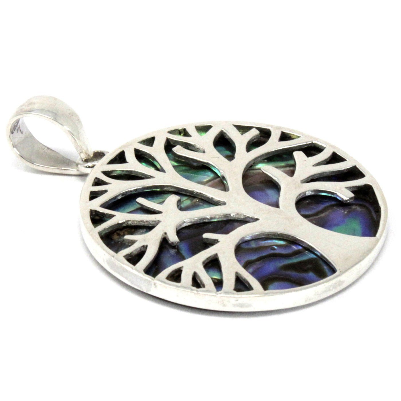 Tree of Life Silver Pendant 30mm - Abalone - Alchem Soul