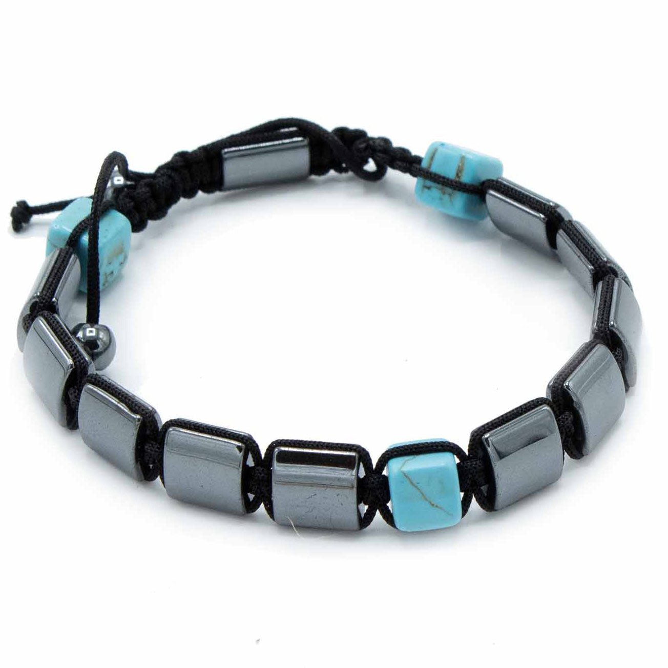 Turqoise Cuboids - Hematite Shamballa Bracelet - Alchem Soul