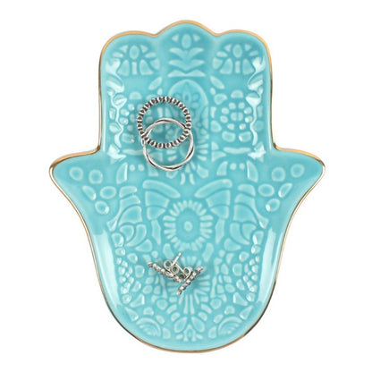 Turquoise Hamsa Hand Jewellery Dish - Alchem Soul